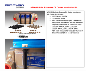 ASIK-01 Bolts & Spacers Oil Cooler Installation Kit