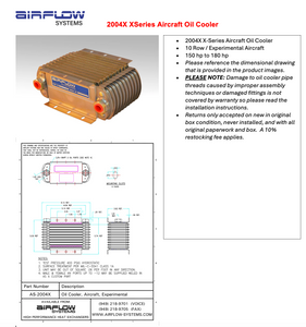 2004X X-Series Aircraft Oil Cooler