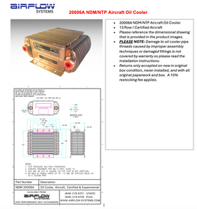 20006A NDM/NTP Aircraft Oil Cooler