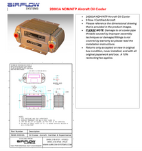 20003A NDM/NTP Aircraft Oil Cooler