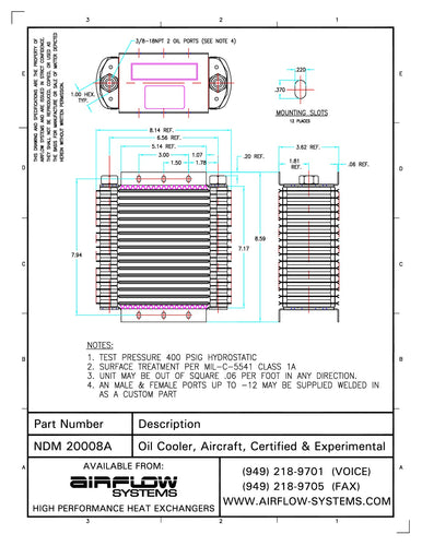 20008A NDM/NTP Oil Cooler
